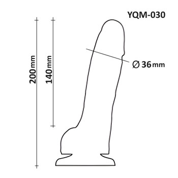 Фалоімітатор з мошонкою на присосці OYO YQM-030 (довжина 20 см, діаметр 3.6 см)