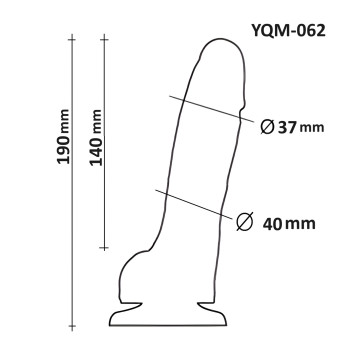 Фаллоимитатор с мошонкой на присоске OYO YQM-062 (длина 19 см, диаметр 4 см)