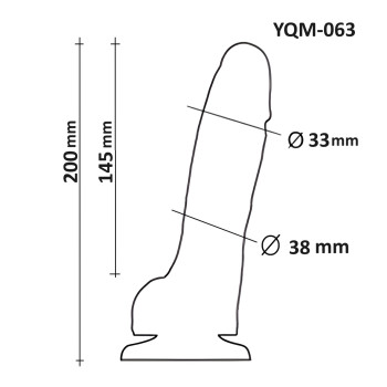Фаллоимитатор с мошонкой на присоске OYO YQM-063 (длина 20 см, диаметр 3.8 см)