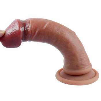 Фаллоимитатор на присоске, из мягкого двухслойного силикона OYO - Dildo Double Layer Silicone YQW-008 (длина 18 см, диаметр 3.5 см)