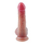 Фаллоимитатор с мошонкой на присоске, из мягкого двухслойного силикона OYO - Dildo Double Layer Silicone YQW-010 (длина 18 см, диаметр 3.2 см)