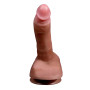 Великий фалоімітатор з мошонкою на присосці, із м'якого двошарового силікону OYO - Dildo Double Layer Silicone YQW-0015 (довжина 22 см, діаметр 5 см)
