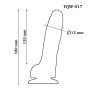 Фаллоимитатор с мошонкой на присоске, из мягкого двухслойного силикона OYO - Dildo Double Layer Silicone YQW-017 (длина 18 см, диаметр 3.5 см)