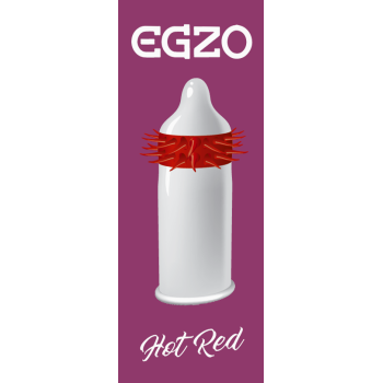 Презерватив із вусиками  EGZO Hot Red Вогняно червоний 1шт
