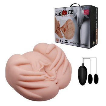 Мастурбатор з подвійною вібрацією та двома входами Crazy Bull - Realistic Vagina and Anal, BM-009022Z-1