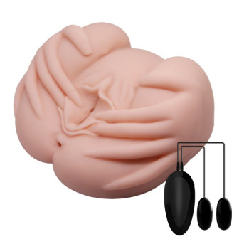 Мастурбатор з подвійною вібрацією та двома входами Crazy Bull - Realistic Vagina and Anal, BM-009022Z-1