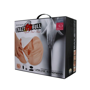 Мастурбатор з подвійною вібрацією та двома входами Crazy Bull - Realistic Vagina and Anal, BM-009022Z-1