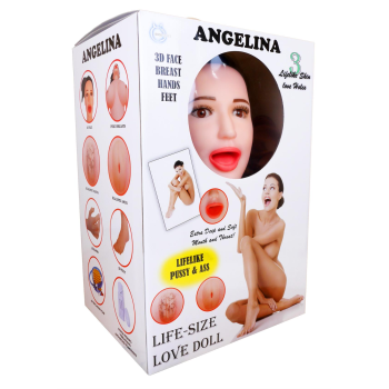 Надувна лялька зі вставкою з кібершкіри та вібростимуляцією ANGELINA 3D