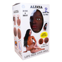 Надувная кукла с вставкой из киберкожи и вибростимуляцией ALECIA 3D