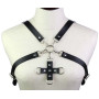 Портупея из искусственной кожи с фиксатором Women's PU Leather Chest Harness Caged Bra WHITE