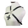 Портупея из искусственной кожи с фиксатором Women's PU Leather Chest Harness Caged Bra WHITE