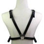 Портупея зі штучної шкіри із фіксатором Women's PU Leather Chest Harness Caged Bra GREY
