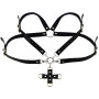Портупея зі штучної шкіри із фіксатором Women's PU Leather Chest Harness Caged Bra GREY