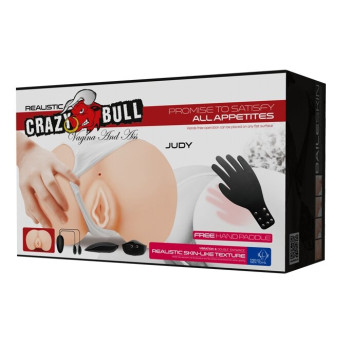 Мастурбатор вагіна та анус з подвійною вібрацією CRAZY BULL - Judy Vibrating, BM-009095Z-1