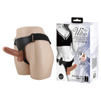 Страпон с вибрацией Ultra Passionate Harness Realdeal Penis 6.2'' - Brown