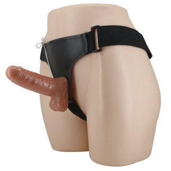 Страпон с вибрацией Ultra Passionate Harness Realdeal Penis 6.2'' - Brown