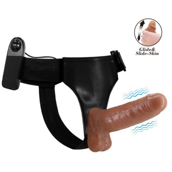 Страпон с вибрацией Ultra Passionate Harness Realdeal Penis 6.2'' - Brown