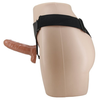 Страпон с вибрацией Ultra Passionate Harness Realdeal Penis 6.2'' - Brown