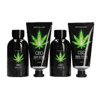 Набор для ванны и душа CBD Luxe Travel set - GREEN TEA & HEMP OIL ( 4 предмета )