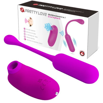 Комплект з віброяйця та вакуумного стимулятора Pretty Love CURUPIRA Multifunctional 2 in 1, BI-014872W