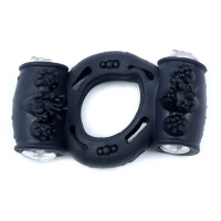 Эрекционное вибро кольцо BOSS Vibrating Cock Ring Double Black, BS6700037