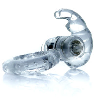 Ерекційне вібро кільце BOSS Rabbit Vibro Cock Ring Clear, BS6700049