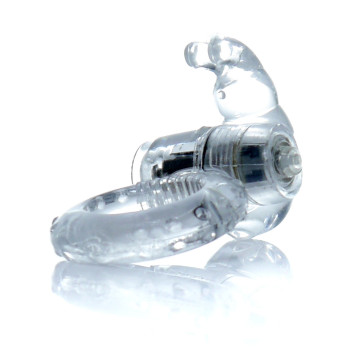 Ерекційне вібро кільце BOSS Rabbit Vibro Cock Ring Clear, BS6700049