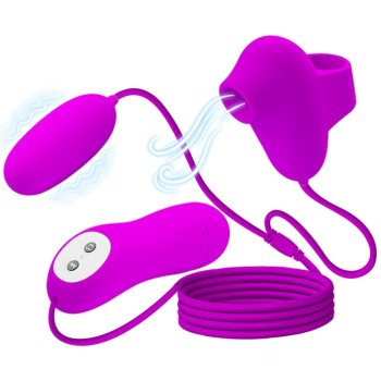 Вакуумный стимулятор с виброяйцом PRETTY LOVE - SUCTION & VIBRO-BULLETS, BI-014925