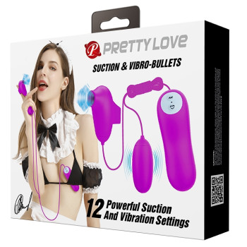 Вакуумный стимулятор с виброяйцом PRETTY LOVE - SUCTION & VIBRO-BULLETS, BI-014925