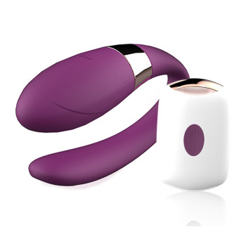 Вибромассажер для пар с пультом ДУ - Boss Series V-Vibe Purple USB 7 Function