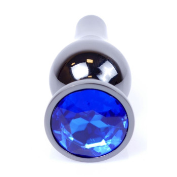 Анальна пробка Boss Series - Jewellery Dark Silver BUTT PLUG Blue, BS6400059