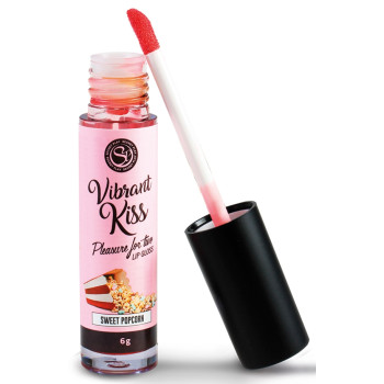 Блиск для губ з ефектом вібрації Secret Play - LIP GLOSS Vibrant Kiss Sweet Popcorn, 6 грам