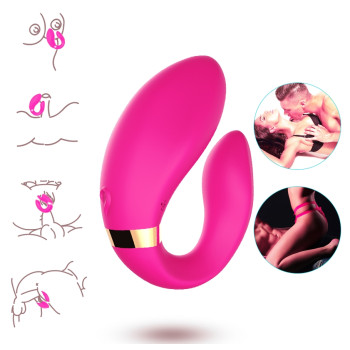 Вибромассажер для пар Boss Series с пультом ДУ - Couple Vibrator Pink USB 9 Function, BS5200030