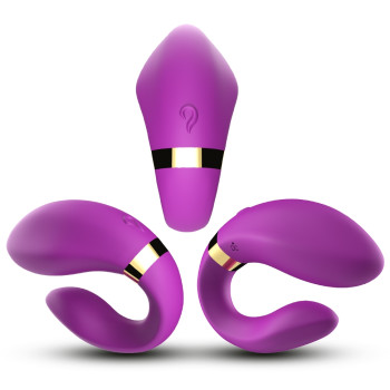 Вібромасажер для пар Boss Series з пультом дистанційного керування - Couple Vibrator Purple USB 9 Function, BS5200030-1