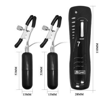 Вібростимулятор для грудей BAILE - Vibrating Nipple Clamps, BI-036020
