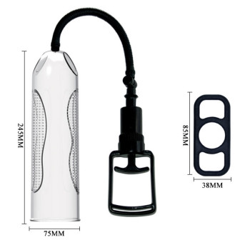 Вакуумная помпа для увеличения пениса с вибростимуляцией BAILE - Penis Enlargement System 9,8'' Vibration, BM-010066C