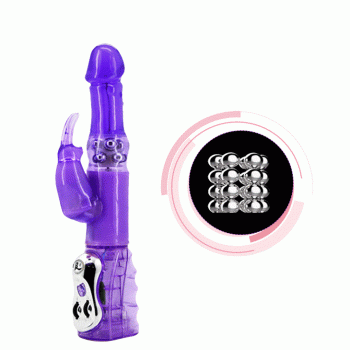 Вибратор с стимулятором клитора и функцией ротации BAILE - TRAVEL PARTNER Purple, BW-020236R