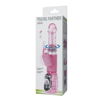 Вибратор с стимулятором клитора и функцией ротации BAILE - TRAVEL PARTNER Purple, BW-020236R