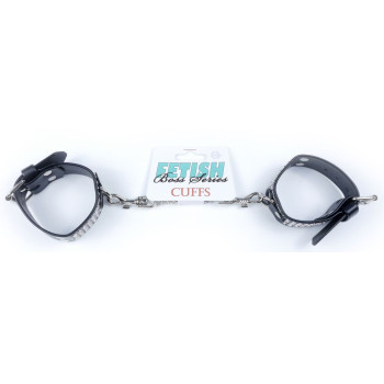 Наручники зі штучної шкіри з кристалами Fetish Boss Series - Handcuffs with cristals Silver, BS3300094