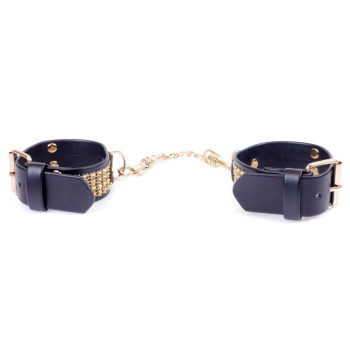 Наручники зі штучної шкіри із кристалами Fetish Boss Series - Handcuffs with cristals Gold, BS3300095