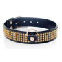Нашийник зі штучної шкіри з кристалами Fetish Boss Series - Collar with crystals Gold, BS3300102
