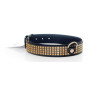Нашийник зі штучної шкіри з кристалами Fetish Boss Series - Collar with crystals Gold, BS3300102
