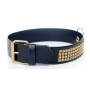 Нашийник зі штучної шкіри з кристалами Fetish Boss Series - Collar with crystals Gold, BS3300102