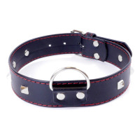 Ошейник из искуственной кожи с металлическими заклепками Fetish Boss Series - Collar with studs Red Line, BS3300113