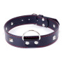 Нашийник зі штучної шкіри з металевими заклепками Fetish Boss Series - Collar with studs Red Line