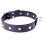 Нашийник зі штучної шкіри з металевими заклепками Fetish Boss Series - Collar with studs Red Line