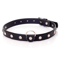 Ошейник из искуственной кожи с кристаллами Fetish Boss Series - Collar Silver Crystal, BS3300117