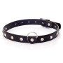 Нашийник зі штучної шкіри з кристалами Fetish Boss Series - Collar Silver Crystal, BS3300117