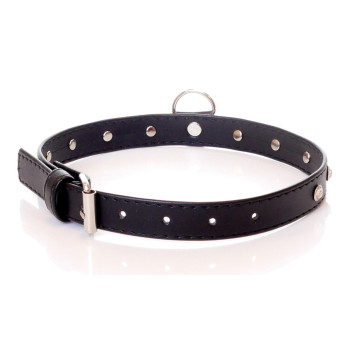 Нашийник зі штучної шкіри з кристалами Fetish Boss Series - Collar Silver Crystal, BS3300117