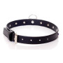 Нашийник зі штучної шкіри з кристалами Fetish Boss Series - Collar Navy Blue Crystal, BS3300118